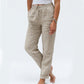 🌸Dernier jour de soldes – 70 % de réduction !!🌸 Pantalon décontracté femme en coton et lin, taille élastique