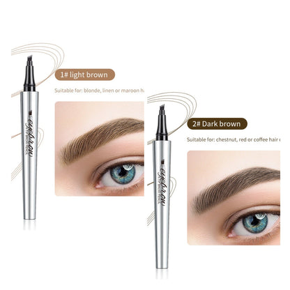 🔥Achetez 1 obtenez 1 gratuit 🔥 Crayon à sourcils résistant à l'eau et à la transpiration avec 4 fourchettes de tatouage de sourcils.