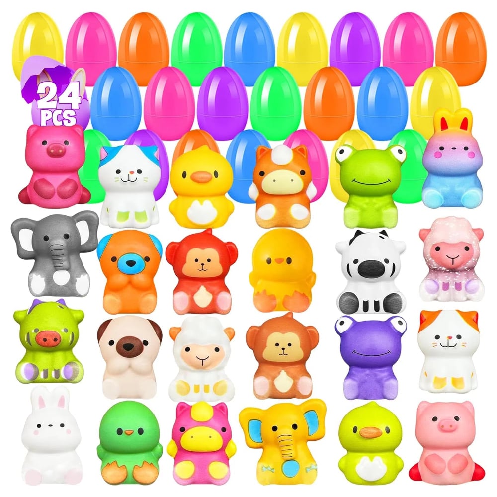30 Plastique Surprise Oeufs De Pâques À Pré-Remplis De Jouets, 6 Cm
