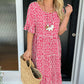 💝VENTE ESTIVALE CHAUDE 50% DE RÉDUCTI💝Robe Midi à Pois et Col Rond