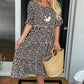💝VENTE ESTIVALE CHAUDE 50% DE RÉDUCTI💝Robe Midi à Pois et Col Rond