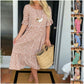 💝VENTE ESTIVALE CHAUDE 50% DE RÉDUCTI💝Robe Midi à Pois et Col Rond