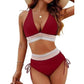 🌺Promotion50% de réduction 👙Ensembles de bikinis à taille haute avec contrôle de l'abdomen et blocs de couleurs