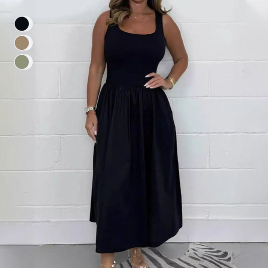 🔥Achetez plus, économisez plus🔥 Robe décontractée sans manches et unie pour femme