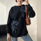 🔥VENTE CHAUDE🔥 Sweat-shirt ample pour femmes avec décoration florale 3D