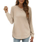 🍂Soldes D'Automne : 50 % DE RÉDUCTION🔥Haut femme automne manches longues uni, coupe ample, ourlet asymétrique, confortable pour tous les jours