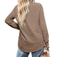 🍂Soldes D'Automne : 50 % DE RÉDUCTION🔥Haut femme automne manches longues uni, coupe ample, ourlet asymétrique, confortable pour tous les jours