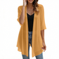 🛍️Grande braderie de saison ! ‑62% De Remise 🍂 Cardigan en mousseline léger ouvert sur le devant pour femme