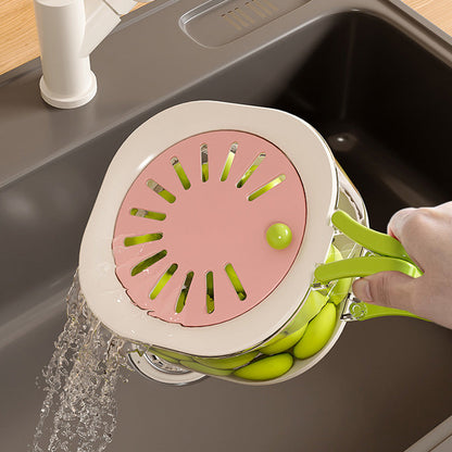🥬 -50% DE RÉDUCTION! 🧺 Panier égouttoir 2‑en‑1 – Avec couvercle, pratique & gain de place ✨
