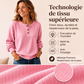 💥‑50 % DE RÉDUCTION ! 👚 Sweat-shirt décontracté en maille gaufrée pour femme – Coupe ample, manches longues, col boutonné
