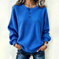💥‑50 % DE RÉDUCTION ! 👚 Sweat-shirt décontracté en maille gaufrée pour femme – Coupe ample, manches longues, col boutonné
