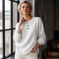 💥‑50 % DE RÉDUCTION ! 👚 Sweat-shirt décontracté en maille gaufrée pour femme – Coupe ample, manches longues, col boutonné