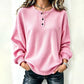 💥‑50 % DE RÉDUCTION ! 👚 Sweat-shirt décontracté en maille gaufrée pour femme – Coupe ample, manches longues, col boutonné