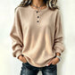 💥‑50 % DE RÉDUCTION ! 👚 Sweat-shirt décontracté en maille gaufrée pour femme – Coupe ample, manches longues, col boutonné