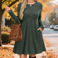 🍂 -50% DE RÉDUCTION LIMITÉE 👚 Robe mi‑longue A‑line en maille côtelée pour femme, manches longues, coupe ample fluide, robe décontractée automne‑hiver
