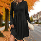 🍂 -50% DE RÉDUCTION LIMITÉE 👚 Robe mi‑longue A‑line en maille côtelée pour femme, manches longues, coupe ample fluide, robe décontractée automne‑hiver