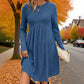 🍂 -50% DE RÉDUCTION LIMITÉE 👚 Robe mi‑longue A‑line en maille côtelée pour femme, manches longues, coupe ample fluide, robe décontractée automne‑hiver