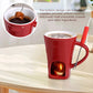 🍫 PROMO FLASH : 50% DE RÉDUCTION ! ☕Tasse à Fondue en Céramique 200ml avec Fourchette, Chauffe par Bougie, pour Chocolat et Fromage, Idéal Soirée Gourmande🍪