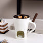 🍫 PROMO FLASH : 50% DE RÉDUCTION ! ☕Tasse à Fondue en Céramique 200ml avec Fourchette, Chauffe par Bougie, pour Chocolat et Fromage, Idéal Soirée Gourmande🍪