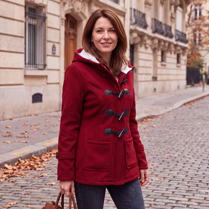 📢📢 -60 % DE RÉDUCTION✨Manteau Femme Hiver Chaud à Capuche avec Toggle|Manteau Hiver Femme à Capuche, Coupe-Vent, Style Duffle