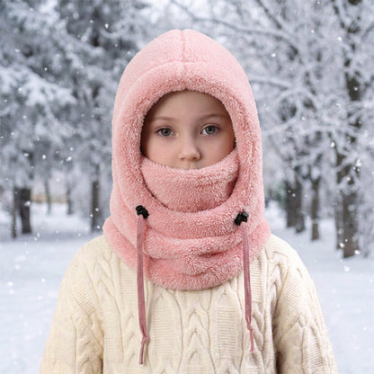 💖-50 % DE RÉDUCTION🎀Cagoule polaire intégrée pour enfant, chaude et coupe-vent, bonnet tour de cou tout-en-un🧣
