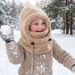 💖-50 % DE RÉDUCTION🎀Cagoule polaire intégrée pour enfant, chaude et coupe-vent, bonnet tour de cou tout-en-un🧣