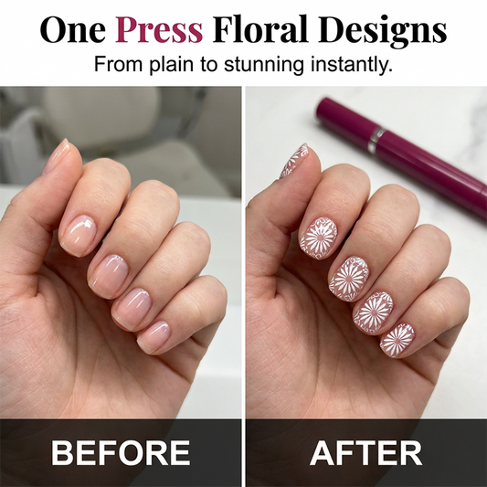 💅50 % DE RÉDUCTION🌸 Kit d’outils d’estampage métallique pour nail art, tampons motifs floraux réutilisables, manucure DIY salon (6/10/15 pièces)