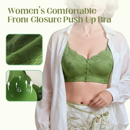 🎁-50 % DE RÉDUCTION👙Soutien-gorge sans armature à fermeture frontale, dentelle douce, confort maximal pour tous les jours